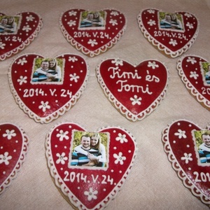 Mézeskalács szív - köszönet ajándék, ültető esküvőre, eljegyzésre, Valentin-napra, köszönetajándék -  - Meska.hu