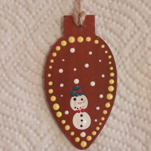 Karácsonyfadísz pontozott technikával, hóember mintával - 5 darabos készlet, Karácsony, Karácsonyi lakásdekoráció, Karácsonyfadíszek, Festett tárgyak, MESKA