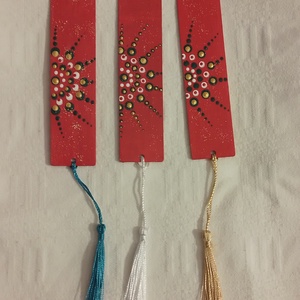 Könyvjelző pontozott technikával,  3 db-os készlet, Otthon & Életmód, Dekoráció, Dísztárgy, Festett tárgyak, MESKA