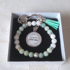 Ásványkarkötő szett Óvó néniknek  - ékszer - karkötő - gyöngyös karkötő - Meska.hu