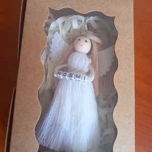 Névreszóló angyalka díszdobozban - karácsony - karácsonyi ajándékozás - karácsonyi ajándékcsomagolás - Meska.hu