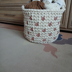 35 cm átmérőjű horgolt tároló - otthon & életmód - tárolás & rendszerezés - tárolókosár - Meska.hu
