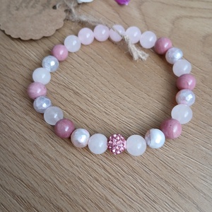 Szeretet energiája karkötő , Ékszer, Karkötő, Ásványkarkötő, Gyöngyfűzés, gyöngyhímzés, MESKA