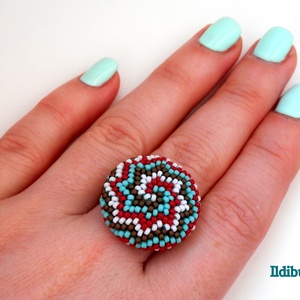 Spirál mintás gyűrű 4 színből (türkiz, piros, matt bronz és fehér) - ékszer - gyűrű - statement gyűrű - Meska.hu Spirál mintás gyűrű 4 színből (türkiz, piros, matt bronz és fehér) - ékszer - gyűrű - statement gyűrű - Meska.hu