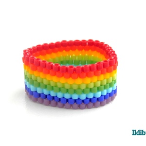 Szivárvány színű Pride gyűrű - Meska.hu