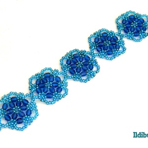 Capri blue karkötő - ékszer - karkötő - gyöngyös karkötő - Meska.hu