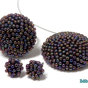 Irizálós fémes lila szett - Meska.hu