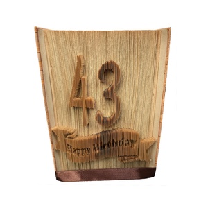 43 Happy Birthday hajtogatott könyv, könyvszobor esküvőre, évfordulóra, nászajándéknak- Rendelésre , Otthon & Lakás, Dekoráció, Asztal és polc dekoráció, Könyvszobor, Papírművészet, Újrahasznosított alapanyagból készült termékek, MESKA
