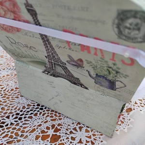 Paris mintájú kis bőrönd  - otthon & életmód - dekoráció - virágdísz és tartó - virágbox, virágdoboz - Meska.hu