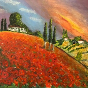 Toszkán nyár- akril festmény, Művészet, Festmény, Akril, Festészet, MESKA