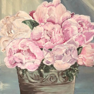 Rózsaszín csend- akril festmény - Meska.hu