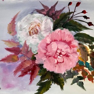 Őszi romantika, akril festmény - Meska.hu