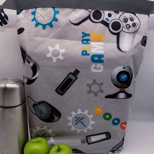 Uzsonnás táska - Roll top Lunch bag - Zero waste  - táska & tok - uzsonna- & ebéd tartó - ebéd tasak, doboz - Meska.hu