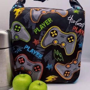 Uzsonnás táska - Rolltop lunch bag - zero waste - táska & tok - uzsonna- & ebéd tartó - ebéd tasak, doboz - Meska.hu