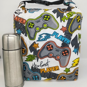 Gameres Uzsonnás táska - Roll top Lunch bag - Zero waste , Táska & Tok, Uzsonna- & Ebéd tartó, Ebéd tasak, doboz, Varrás, MESKA