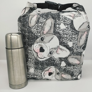 Bulldogos Uzsonnás táska - Roll top Lunch bag - Zero waste , Táska & Tok, Uzsonna- & Ebéd tartó, Ebéd tasak, doboz, Varrás, MESKA