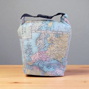 Térkép mintás Uzsonnás táska - Roll top Lunch bag - Zero waste  - Meska.hu