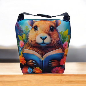 Capibarás Uzsonnás táska - Roll top Lunch bag - Zero waste , Táska & Tok, Uzsonna- & Ebéd tartó, Ebéd tasak, doboz, Varrás, MESKA