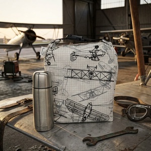 Repülős Uzsonnás táska - Roll top Lunch bag - Zero waste  - táska & tok - uzsonna- & ebéd tartó - ebéd tasak, doboz - Meska.hu
