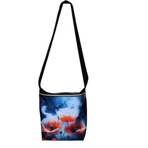 Egyedi pipacs mintás testtáska / crossbody - táska & tok - kézitáska & válltáska - vállon átvethető táska - Meska.hu