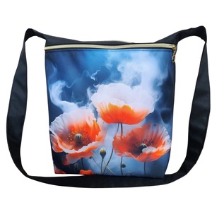 Egyedi pipacs mintás testtáska / crossbody - táska & tok - kézitáska & válltáska - vállon átvethető táska - Meska.hu
