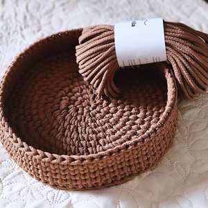 Horgolt asztali tároló - otthon & életmód - tárolás & rendszerezés - tárolókosár - Meska.hu