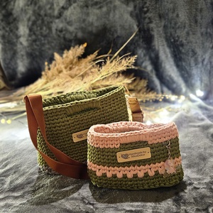 Horgolt anya-lánya táska szett , Táska & Tok, Pénztárca & Más tok, Pénztárca, Női pénztárca, Horgolás, MESKA