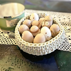 Horgolt pasztell tálca - Meska.hu