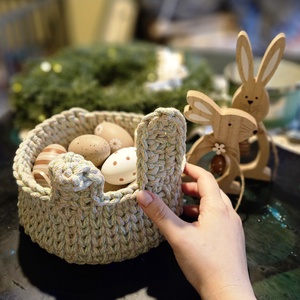 Horgolt nyuszi kosár �� - Meska.hu