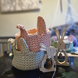 Horgolt nyuszi kosár �� - otthon & életmód - dekoráció - asztal és polc dekoráció - dekorációs tál, tartó - Meska.hu