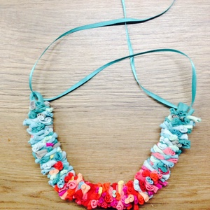 textil nyaklánc - ékszer - nyaklánc - statement nyaklánc - Meska.hu