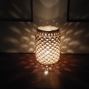 Horgolt mécsestartó 13 cm, Karácsony, Karácsonyi lakásdekoráció, Karácsonyi lakásdíszek, Horgolás, MESKA