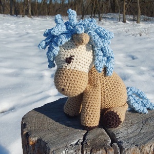 Horgolt póni - játék & sport - plüssállat & játékfigura - ló - Meska.hu