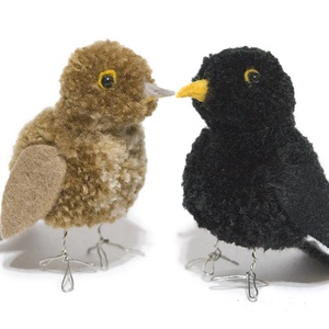 Fekete rigó pár (Turdus merula) - otthon & életmód - dekoráció - dísztárgy - Meska.hu