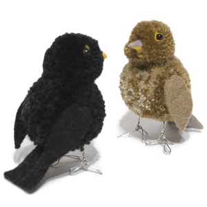 Fekete rigó pár (Turdus merula) - otthon & életmód - dekoráció - dísztárgy - Meska.hu