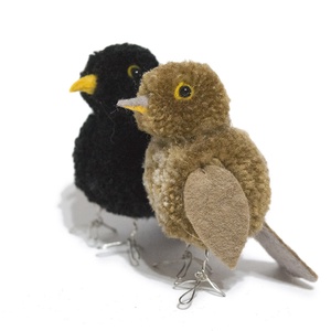 Fekete rigó pár (Turdus merula) - otthon & életmód - dekoráció - dísztárgy - Meska.hu