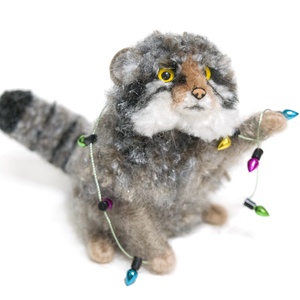 Manul fényfüzérrel - otthon & életmód - dekoráció - dísztárgy - Meska.hu