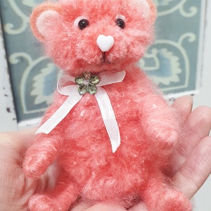 Pom - Teddy maci - rózsaszín - otthon & életmód - dekoráció - dekoratív figurák és szobrok - Meska.hu