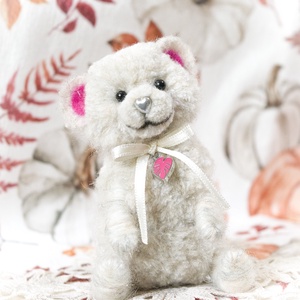Pom - Teddy maci - Pink Levélke - Meska.hu