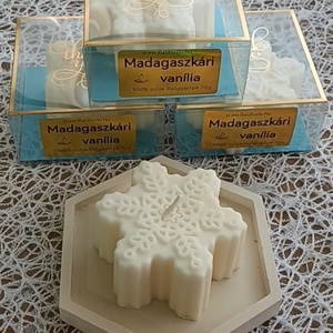 Hópehely illatgyertya - karácsony - karácsonyi lakásdekoráció - karácsonyi illatgyertya, mécses - Meska.hu