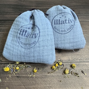 Gyógynövényes pamutgéz zsák szett gyerekeknek - kék színben - játék & sport - ovis felszerelés - ovis párna, kispárna - Meska.hu