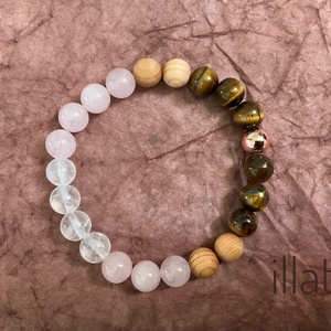 Ásványkarkötő illatostható fa gyönggyel - Védelmez szeretet - ékszer - karkötő - ásványkarkötő - Meska.hu