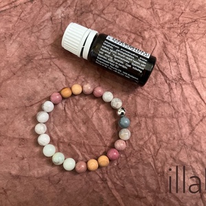 Ásványkarkötő illatosítható fa gyönggyel - � Belső harmónia  - ékszer - karkötő - ásványkarkötő - Meska.hu