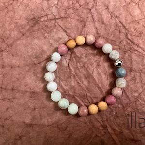 Ásványkarkötő illatosítható fa gyönggyel - � Belső harmónia , Ékszer, Karkötő, Ásványkarkötő, , MESKA