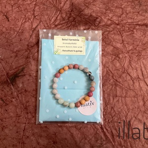Ásványkarkötő illatosítható fa gyönggyel - � Belső harmónia  - ékszer - karkötő - ásványkarkötő - Meska.hu