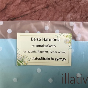 Ásványkarkötő illatosítható fa gyönggyel - � Belső harmónia  - ékszer - karkötő - ásványkarkötő - Meska.hu