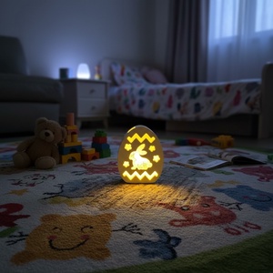 Mesefény tojás - nyuszis éjjelifény mesekártyával - ünnepi díszek, dekorációk - húsvéti díszek és dekorációk - húsvéti ajtódísz, kopogtató - Meska.hu