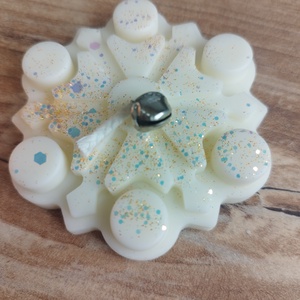 Csillámpehely-illatgyertya - karácsony - karácsonyi lakásdekoráció - karácsonyi illatgyertya, mécses - Meska.hu