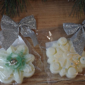 Csillámpehely-illatgyertya, Karácsony, Karácsonyi lakásdekoráció, Karácsonyi illatgyertya, mécses, Gyertya-, mécseskészítés, MESKA