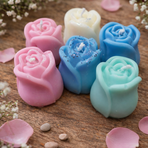 Kézműves rózsaformájú illatgyertya - otthon & életmód - gyertya, illat, aroma - illatviasz - Meska.hu